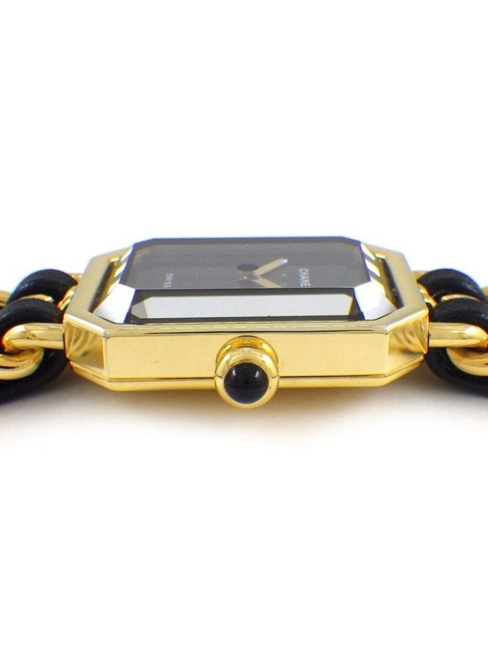 Chanel Watch Premier M Octagonal Black Dial Chain Bracelet Leather Quartz Analog - Picture 2 of 9